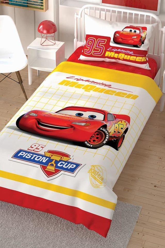 Single Licensed Cars Check Revive Sheet Elastic Duvet Cover Set