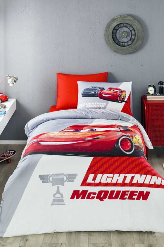 Cars Piston Cup Single Disney Licensed Elastic Fitted Bed Sheet Kids Duvet Cover Set