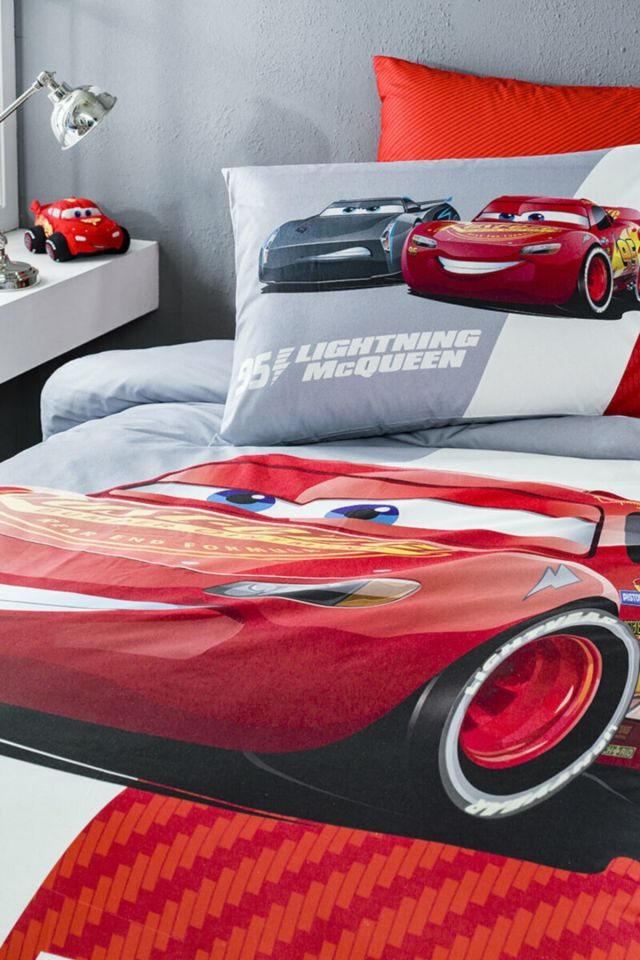 Cars Piston Cup Single Disney Licensed Elastic Fitted Bed Sheet Kids Duvet Cover Set