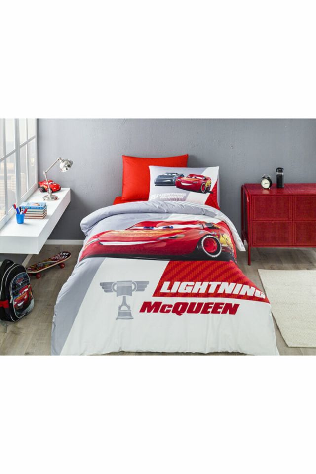 Cars Piston Cup Single Disney Licensed Elastic Fitted Bed Sheet Kids Duvet Cover Set