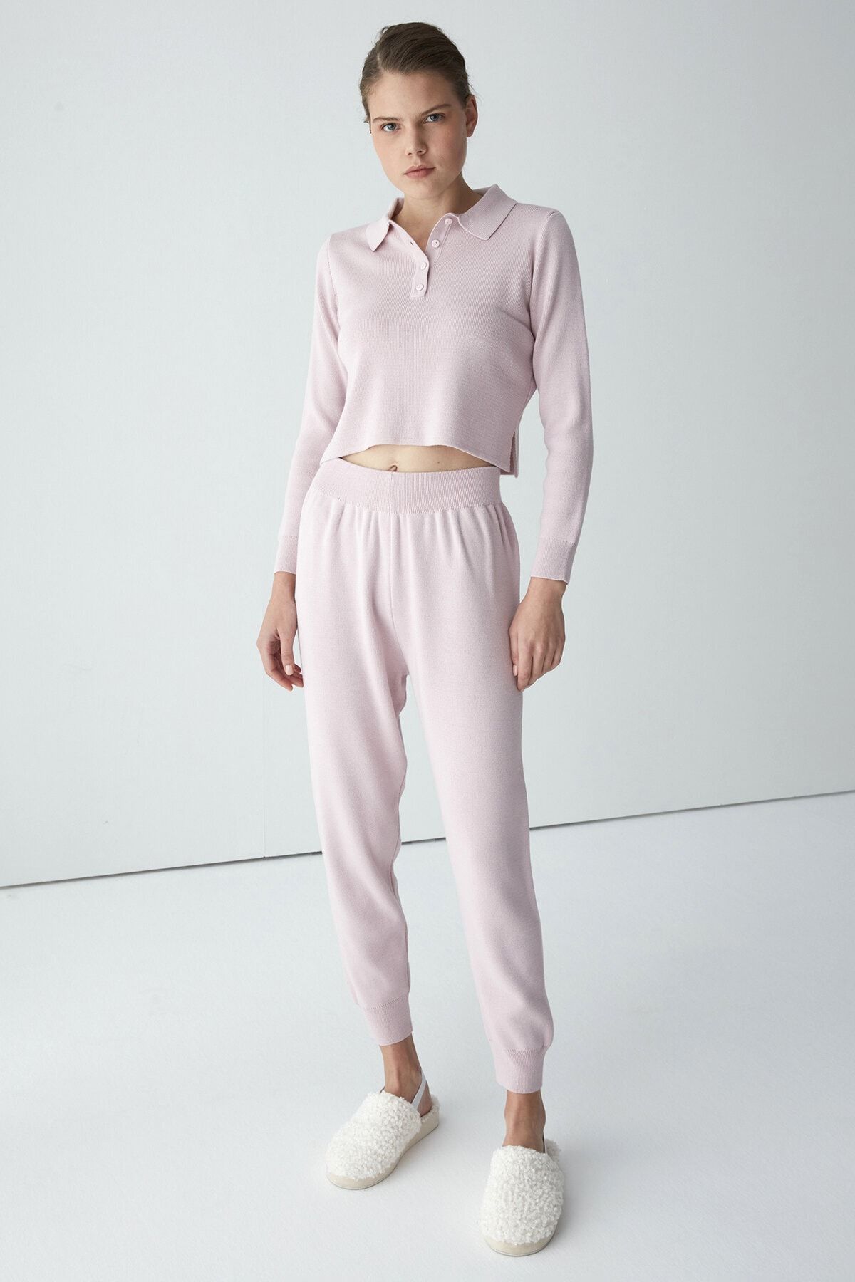 Lila Pinkish Knit Pantolon Pijama Altı