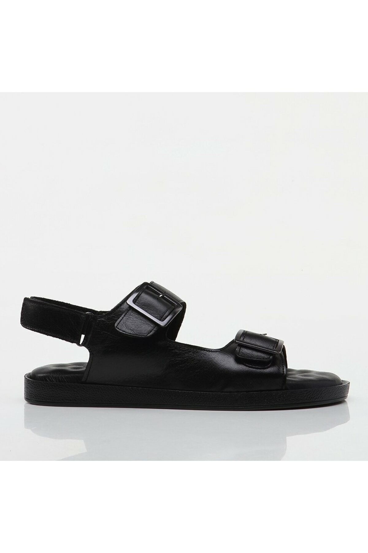 Genuine Leather Black Men's Sandals