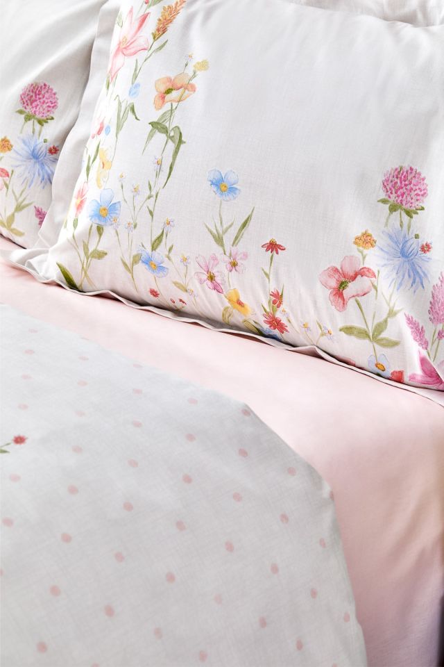 Seina Lilac 100% Cotton Double Duvet Cover Set