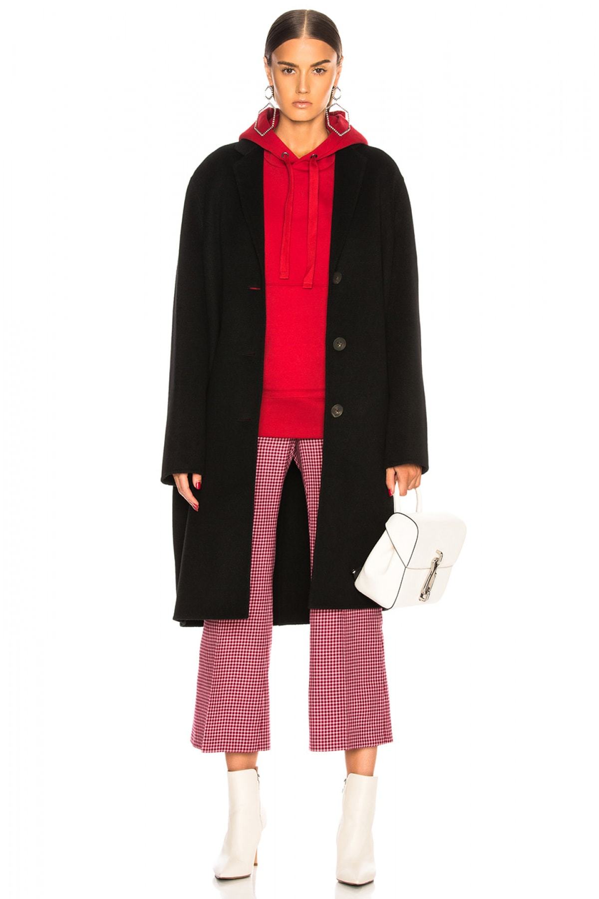 Women's Black Three-Button Wool Cashmere Coat 4525342