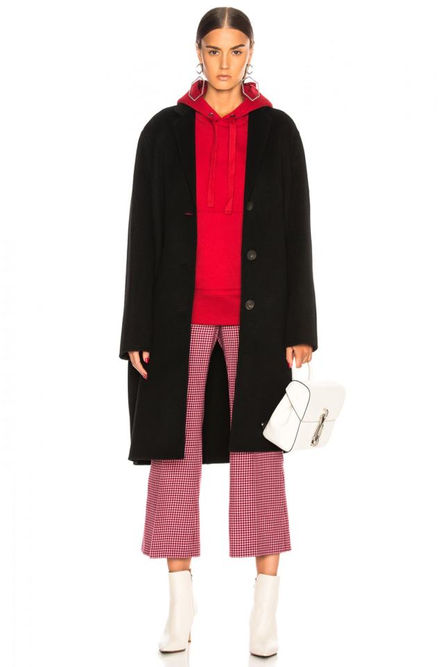Women's Black Three-Button Wool Cashmere Coat 4525342