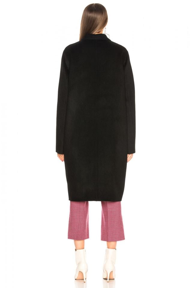 Women's Black Three-Button Wool Cashmere Coat 4525342