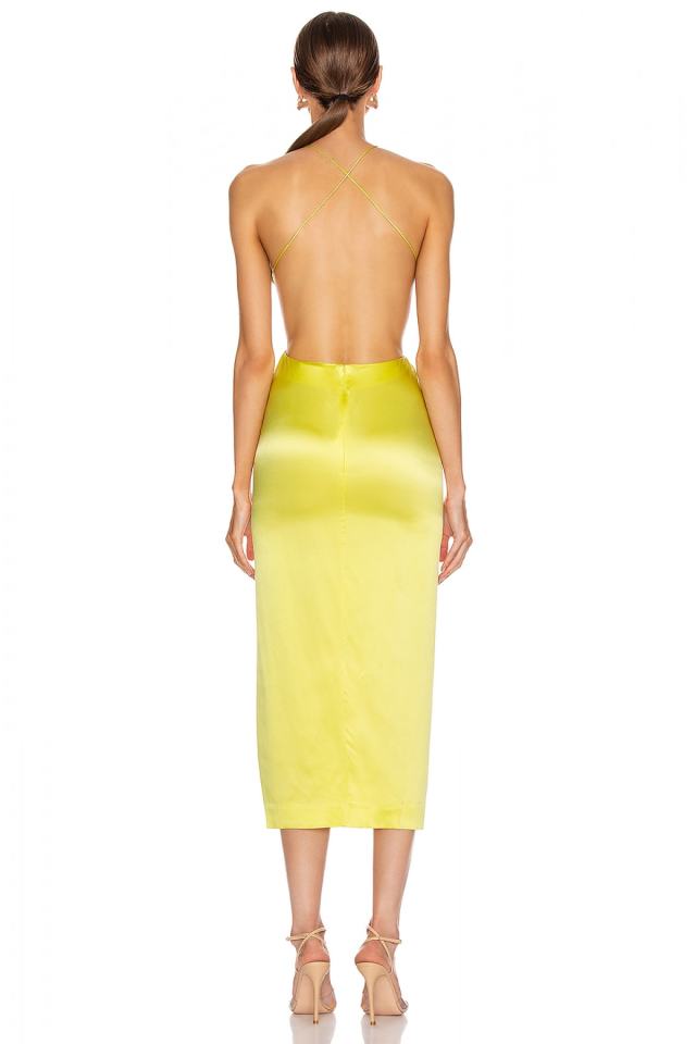 Women's Draped Cross Slim Strapless Backless Dress 4574451