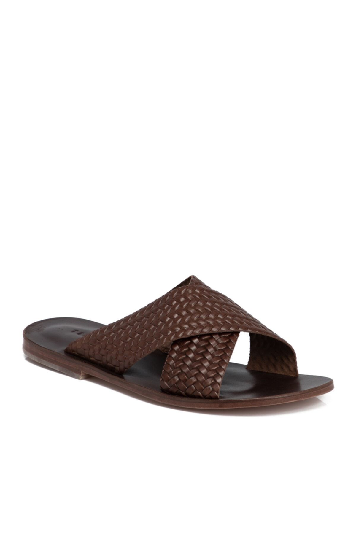 Brown Leather Men's Slippers