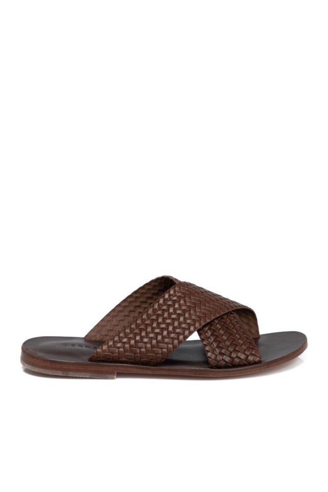 Brown Leather Men's Slippers