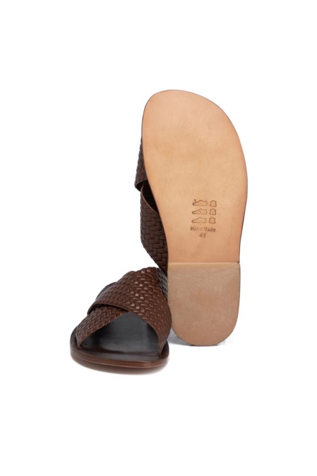 Brown Leather Men's Slippers