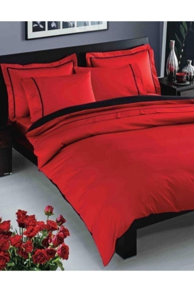Double Satin Duvet Cover Set Prestige Red