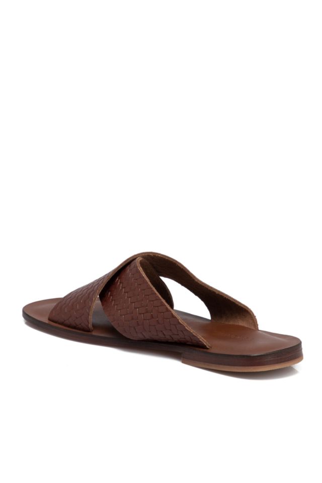 Tan Leather Men's Slippers