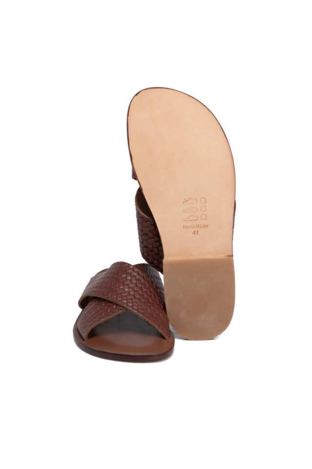 Tan Leather Men's Slippers