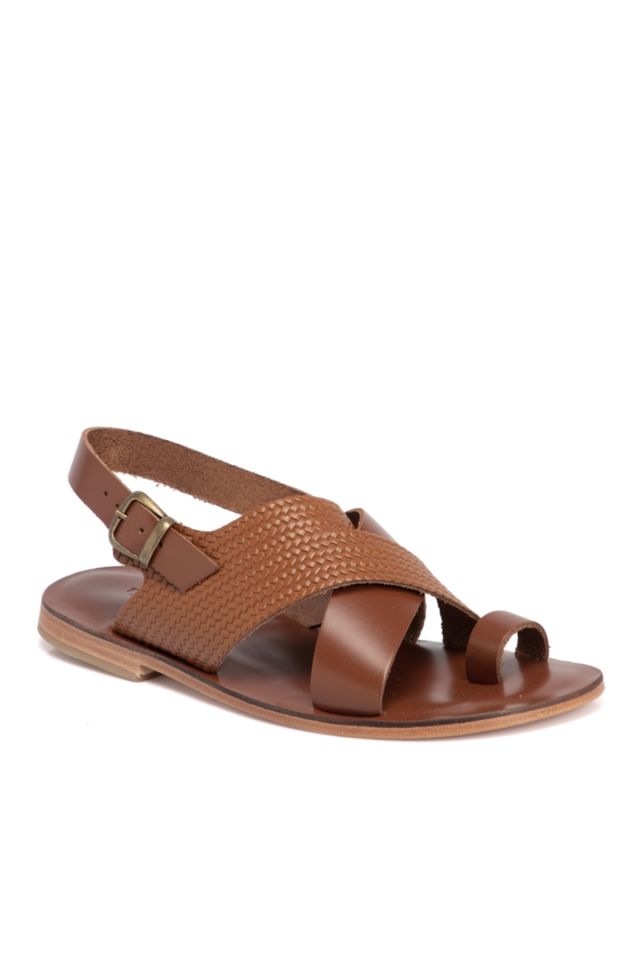 Tan Leather Men's Sandals