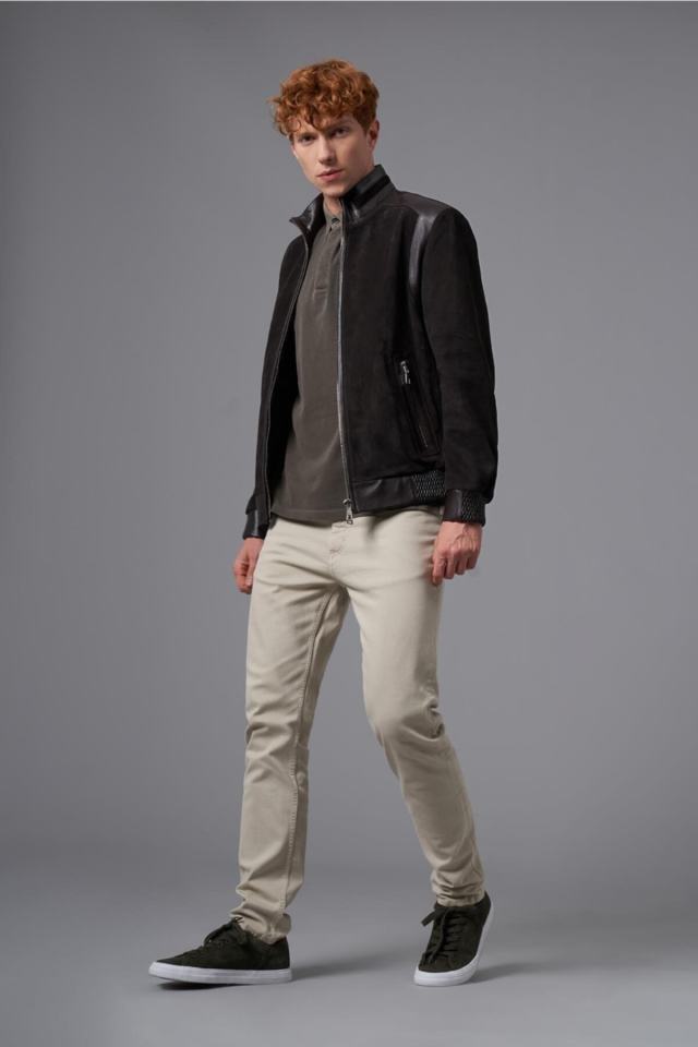 Manmo Brown Nubuck Leather Coat 111572