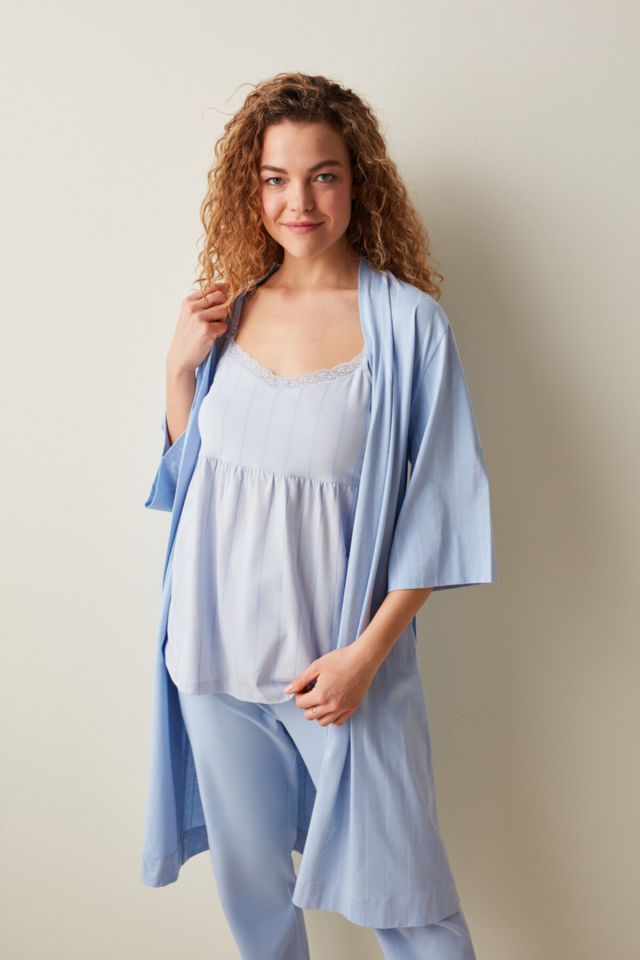 Mama Blue Stripes Singlet Pajama Top