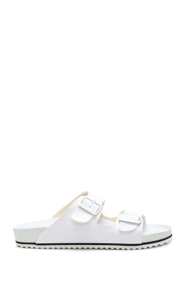 Men's Leather Double Buckled Slippers