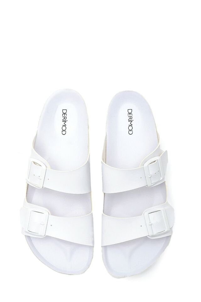 Men's Leather Double Buckled Slippers