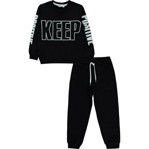 Boys Tracksuit Set 6-9 Years Black