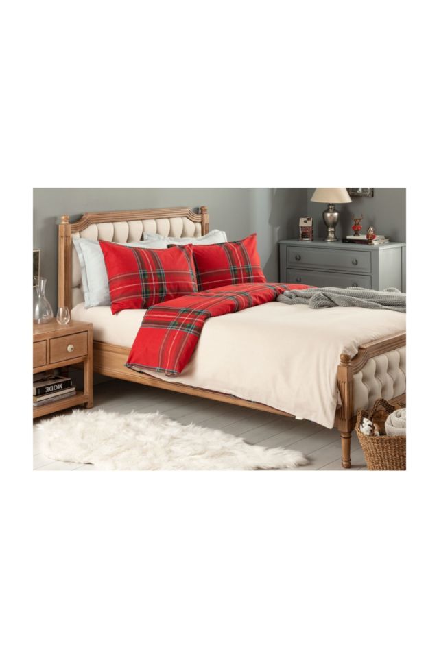 Arcachon Flannel Double Duvet Cover Set - Red