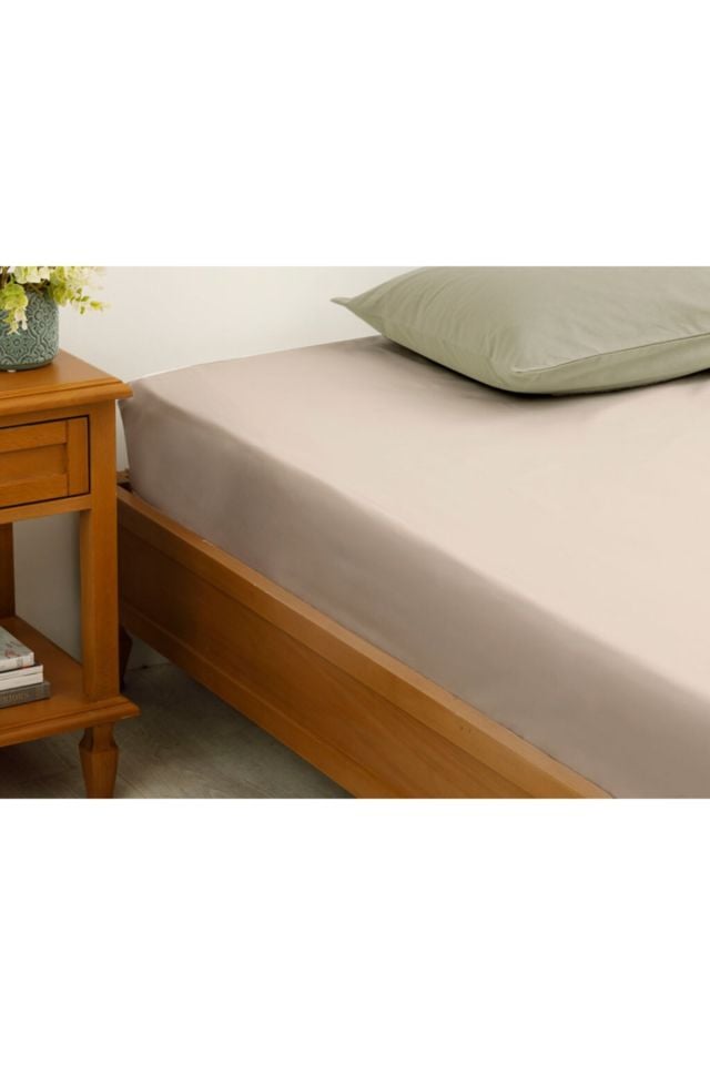 Plain Cotton Single Bed Sheet 160x240 Cm Coffee Foam