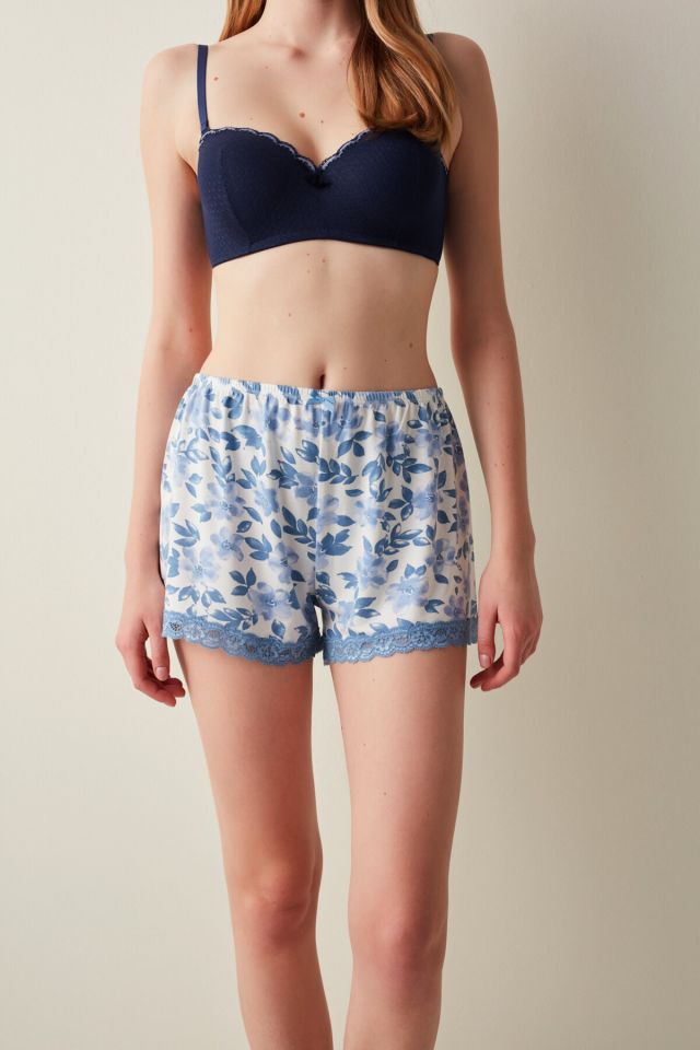 Blue Orchids Shorts Pajama Bottoms