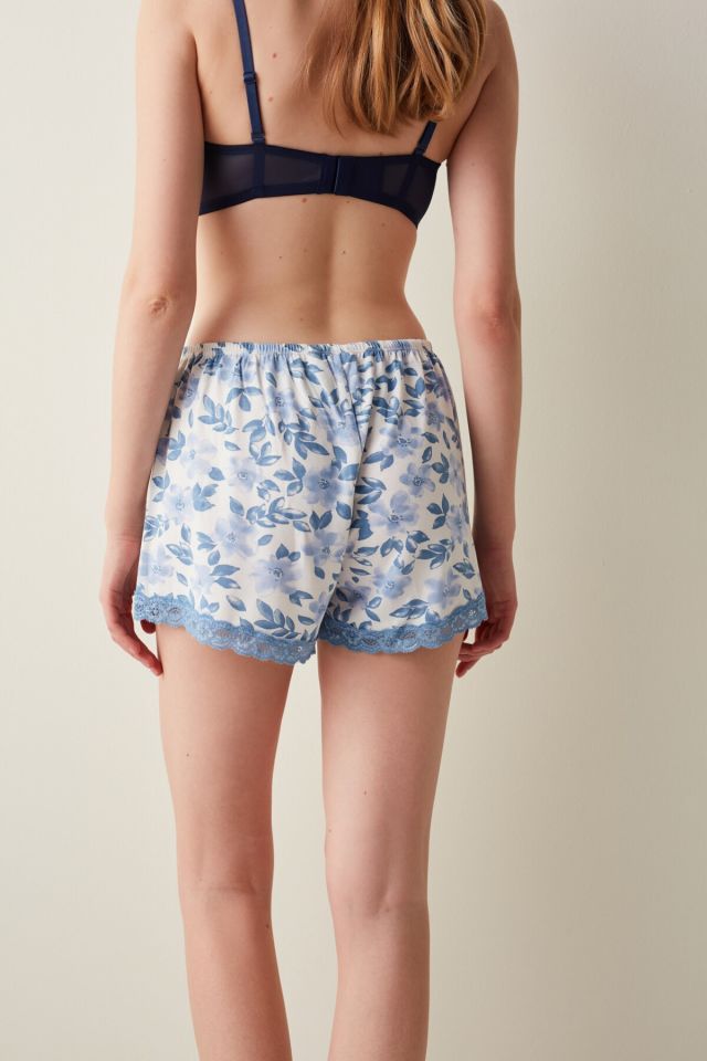 Blue Orchids Shorts Pajama Bottoms
