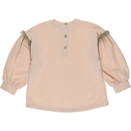 Baby Girl Fur Detailed Long Sleeve Knitwear