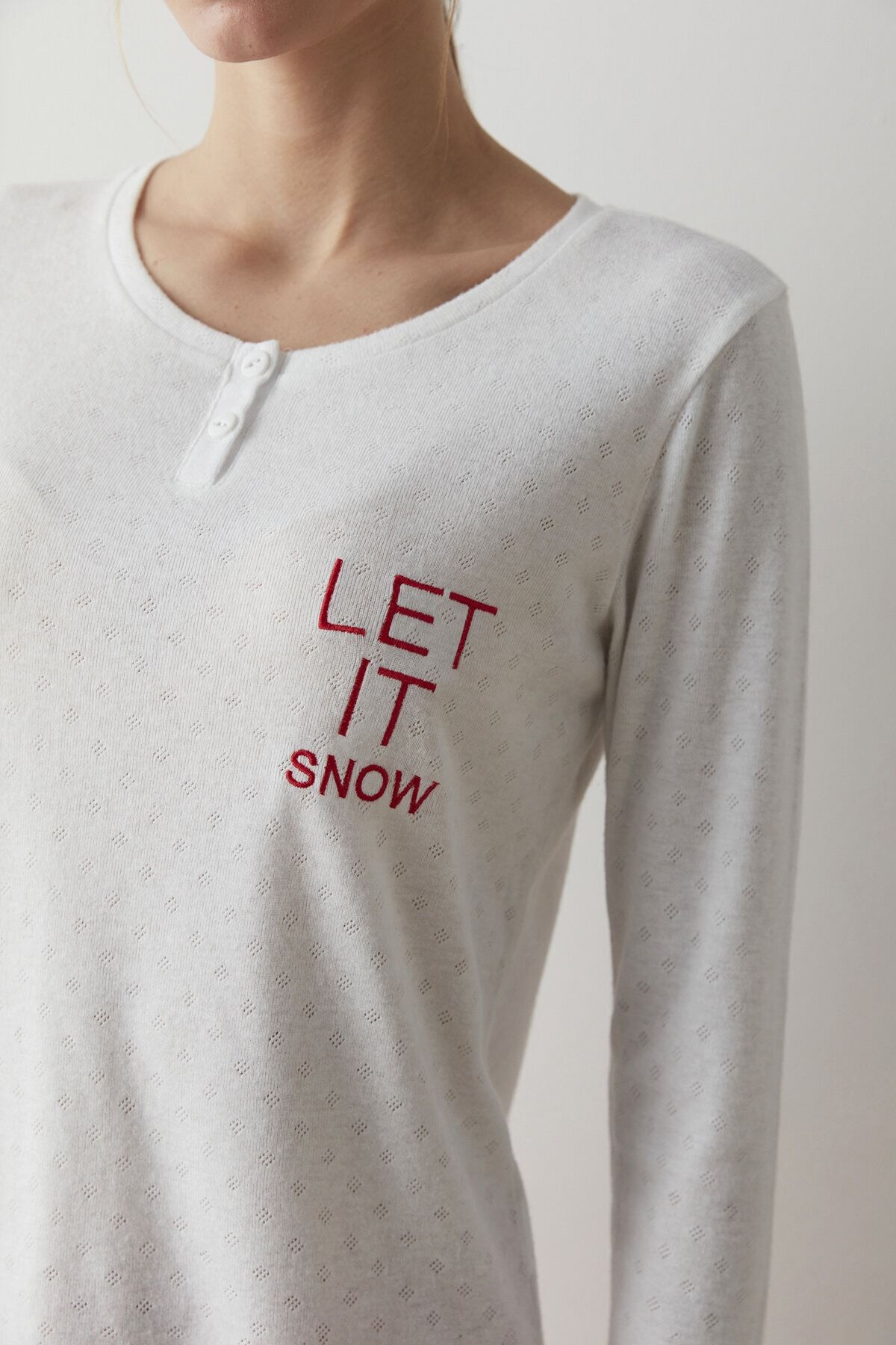 Beyaz Snow Flakes Tişört