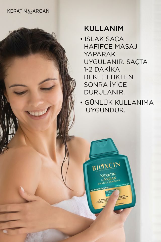 Bioxcin Ceratin-Argan Onarıcı Şampuan 300 Ml - Yıpranmış Ve Hasar Görmüş Saçlar