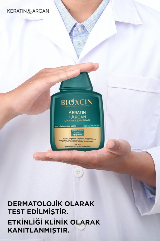 Bioxcin Ceratin-Argan Onarıcı Şampuan 300 Ml - Yıpranmış Ve Hasar Görmüş Saçlar