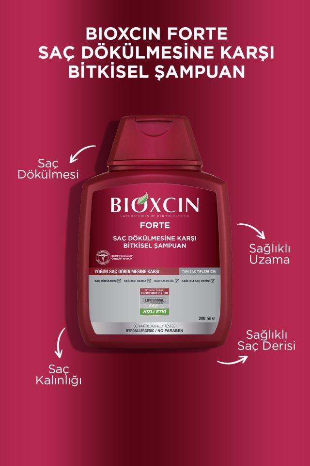 Forte Shampoo For All Hair Types 3x300ml Intensive Hair Loss Shampoo