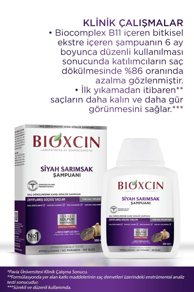 Siyah Sarımsak Şampuan 3x300 Ml - Saç Dökülmesi Karşıtı Şampuan
