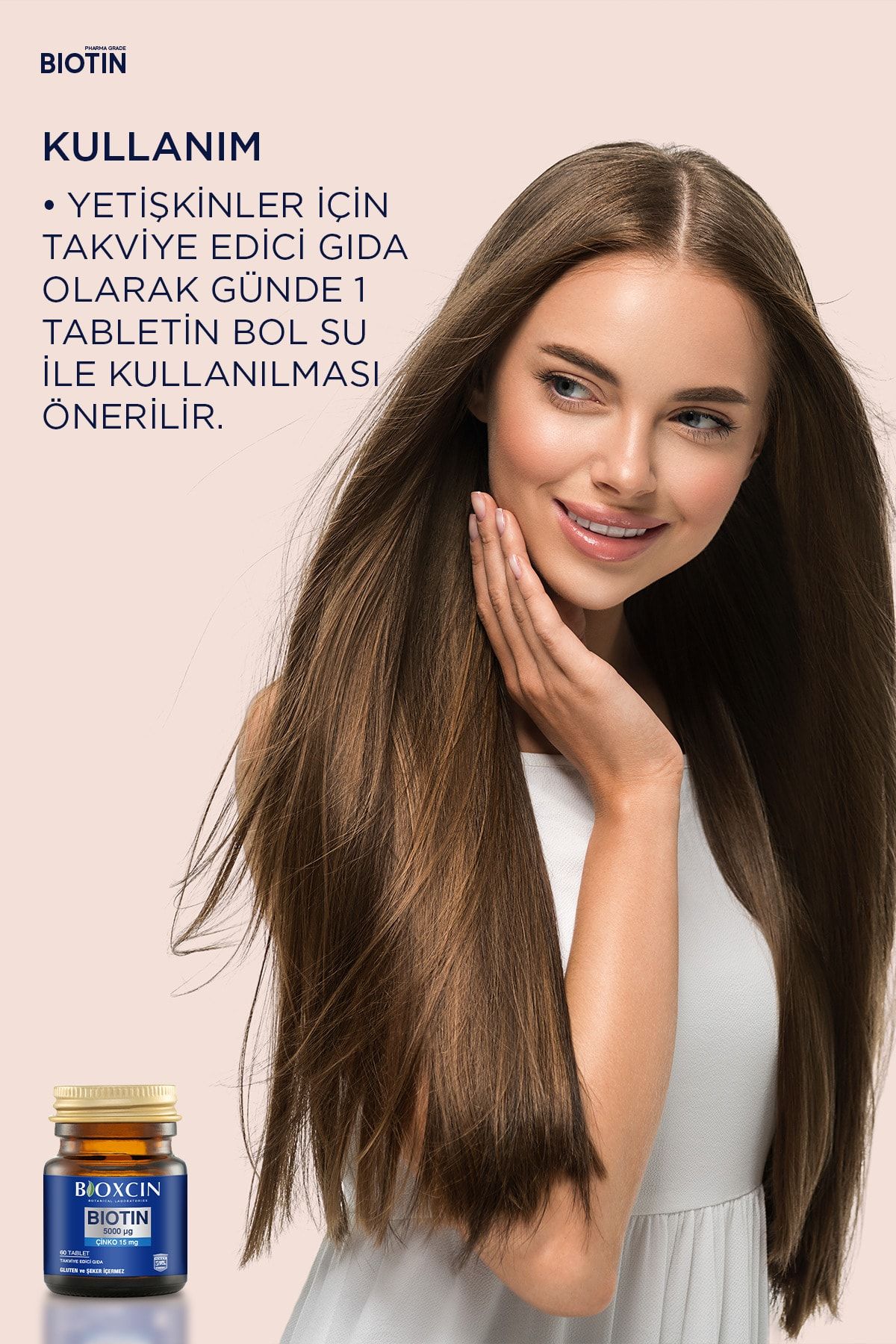 Biotin 5.000 Mg 60 Tablets Biotin Shampoo 300 Ml Gift - Stronger Hair