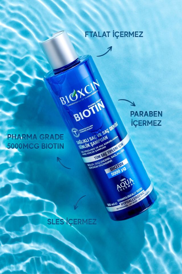 Biotin 5.000 Mg 60 Tablets Biotin Shampoo 300 Ml Gift - Stronger Hair