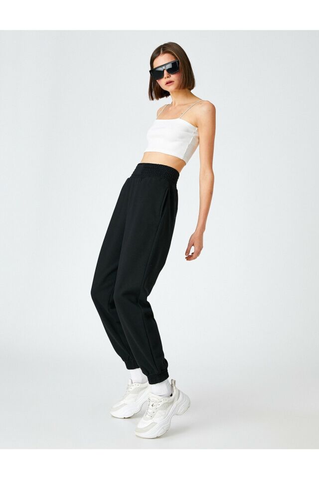 Jogger Sweatpants With Elastic Waist Pocket