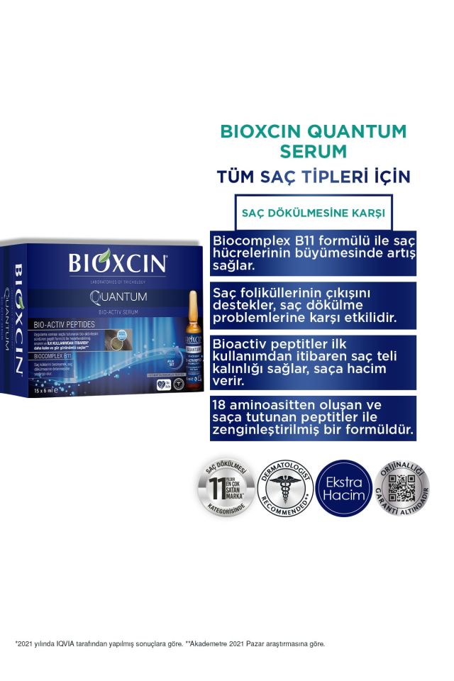 Quantum Ekstra Hacim & Bakım Serumu 15x6 Ml - İnce Telli Dökülen Saçlar İçin