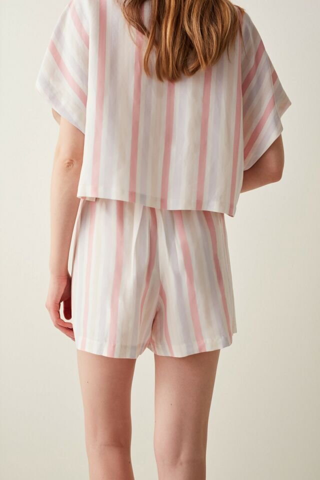 Warm Stripes Shirt Pajama Top