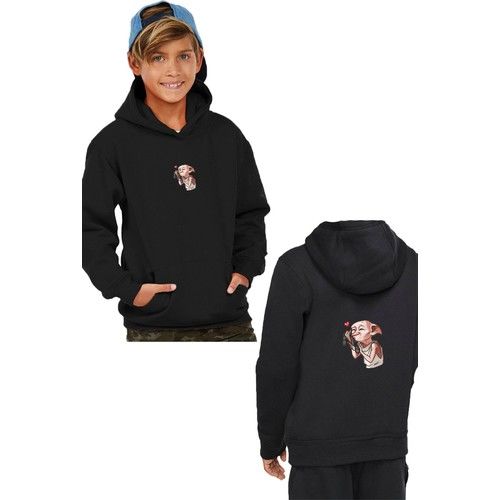 Dobby Kids Sweatshirt Hooded Front Back Printed