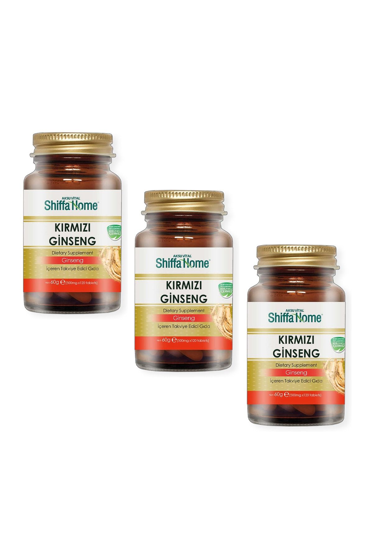 (AKSUVİTAL) Kırmızı Ginseng 500 Mg 120 Tablet X 3 Adet