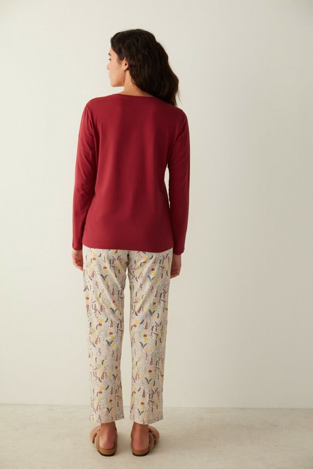 Çok Renkli Sweet Flowers Pantolon Pijama Takımı