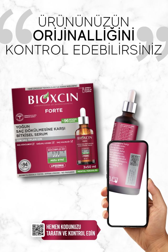 Forte Yoğun Saç Dökülmesine Karşı Bitkisel Saç Serumu 3 X 50 ml Lipozom Teknolojisi