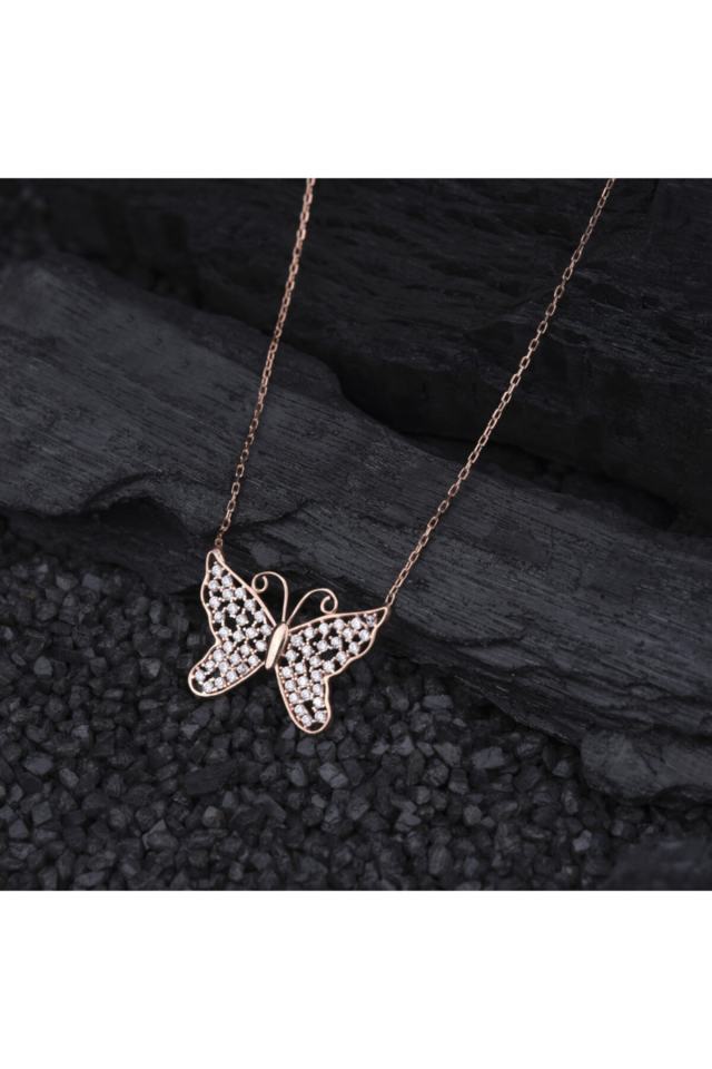 Butterfly Silver Women's Necklace Model