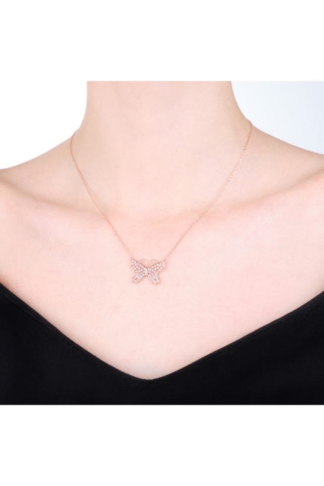 Butterfly Silver Women's Necklace Model