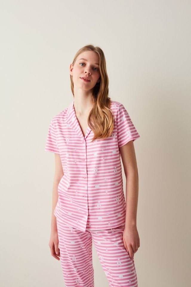 Stripes Gömlek Pantolon Pijama Takımı
