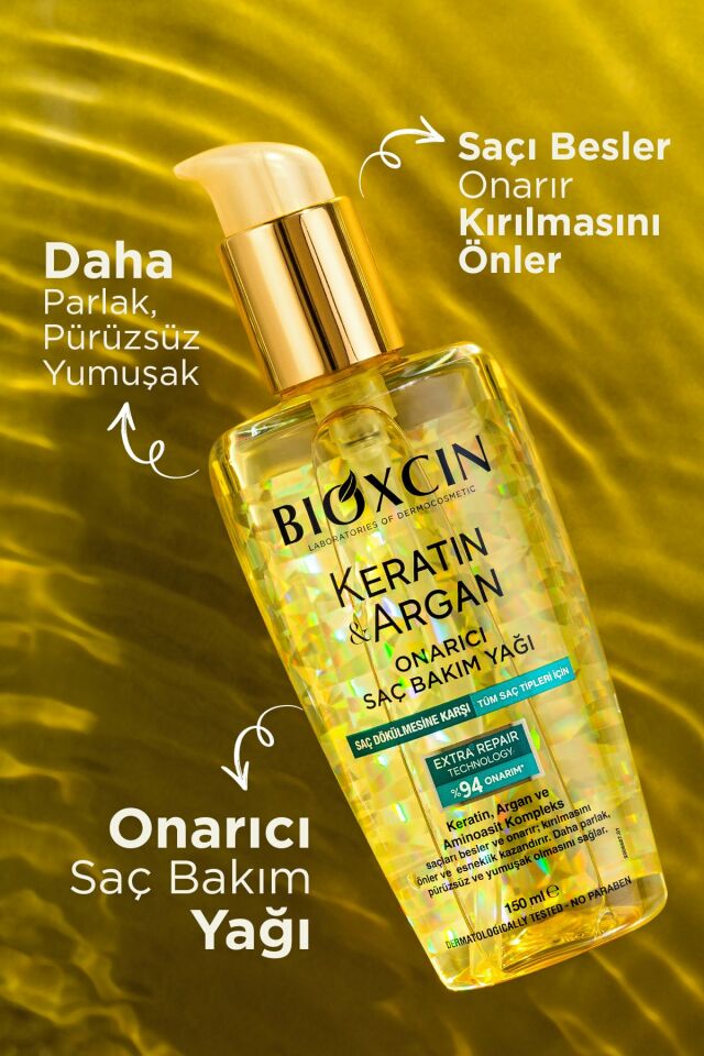 Keratin & Argan Repair Shampoo 300 Ml + Kertin Argan Hair Care Oil