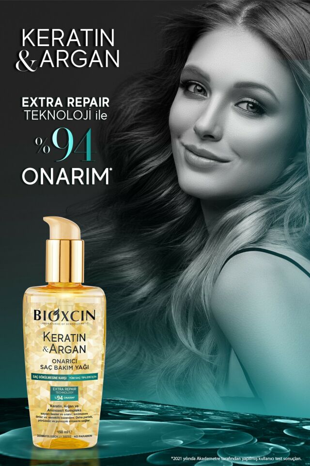 Keratin & Argan Repair Shampoo 300 Ml + Kertin Argan Hair Care Oil