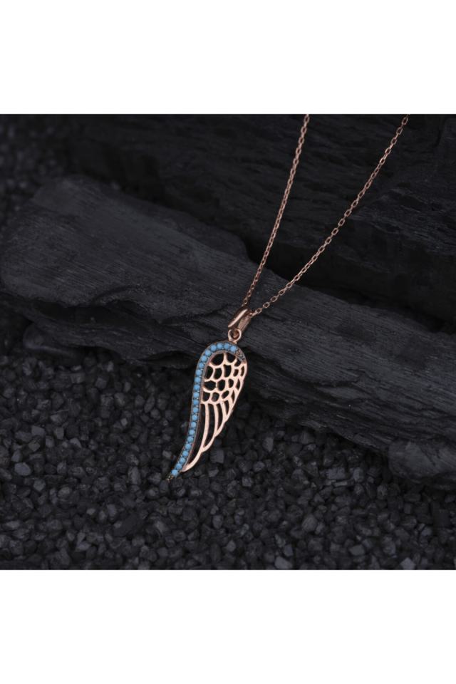 Angel Wing Silver Women's Necklace Model