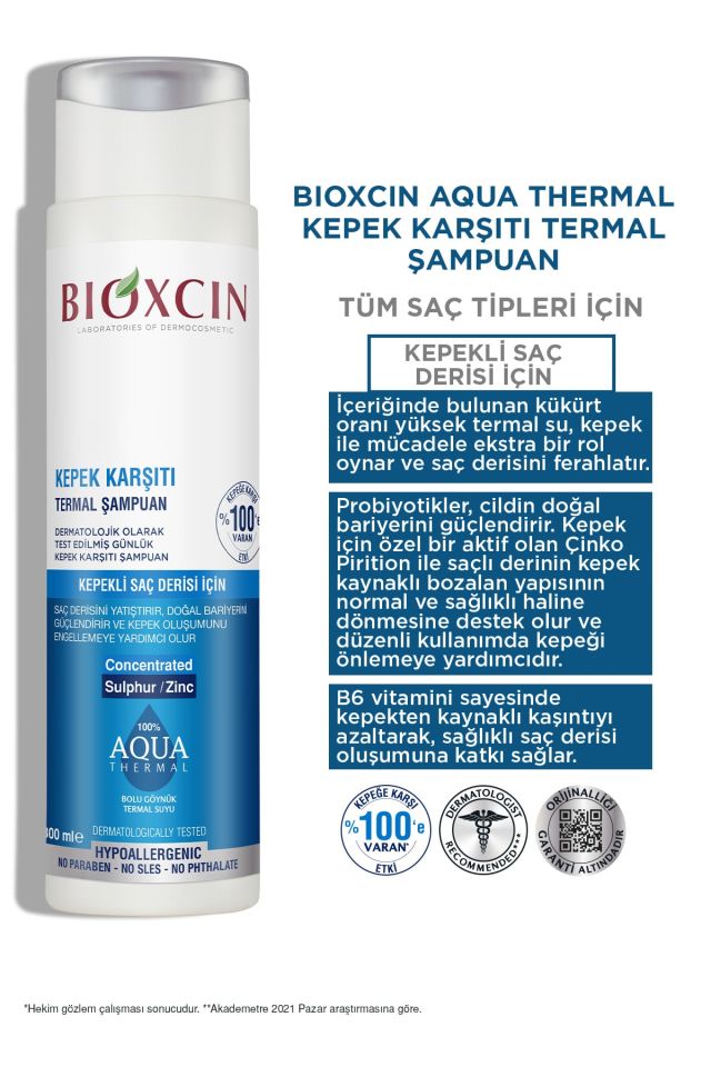Bioxcin Aqua-Thermal Kepek Karşıtı Şampuan 300 Ml