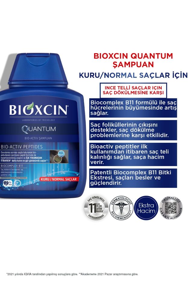 Quantum Shampoo For Dry And Normal Hair 300 Ml - Hair Loss Shampoo For Fine Hair